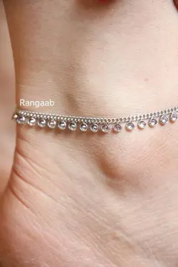 پابند نقره پولک و مارکو هفت رنگ