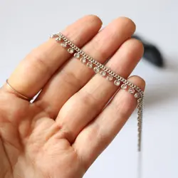 پابند نقره پولک و مارکو سفید