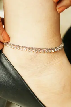 پابند نقره پولک و مارکو سفید