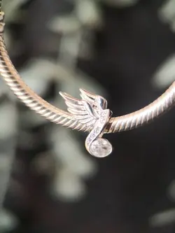 چارم آویز نقره نت موسیقی بال فرشته برند gnoce (دستبند،گردنبند)