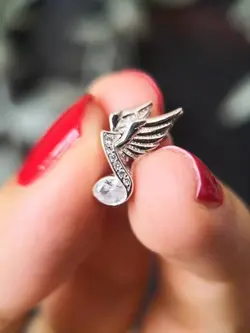 چارم آویز نقره نت موسیقی بال فرشته برند gnoce (دستبند،گردنبند)