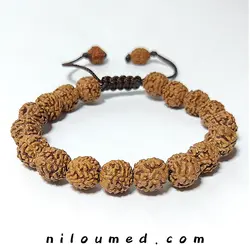 دستبند رودراکشا ده میل رنگ طبیعی