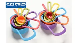 ست پیمانه اندازه‌گیری مدل رنگارنگ مجموعه 6 عددی