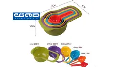ست پیمانه اندازه‌گیری مدل رنگارنگ مجموعه 6 عددی