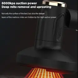 جارو شارژی و پاک کننده کنه و ساس2-in-1 Wireless Mite Removal Instrument Handheld Vacuum Cleaner 6000PKA Suction