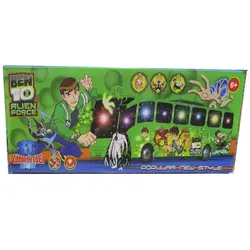 اتوبوس کنترلی چراغ دار طرح بن تن BEN 10 Toy Rc Musical Bus For Kids ,Ben 10 Alien Force 3D Uniqe Bus