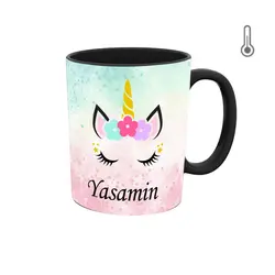 ماگ حرارتی طرح اسم یاسمین مدل unicorn کد 1260
