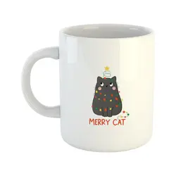 ماگ طرح کریسمس گربه