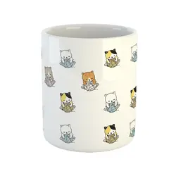 ماگ طرح ست گربه و کاموا کد 09