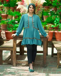 مانتو عروسکی با سوزندوزی هندی