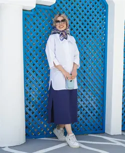 ست پیراهن و مانتو مدل نسترن