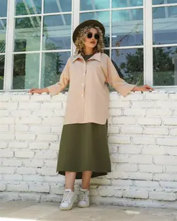 ست پیراهن و مانتو مدل نسترن