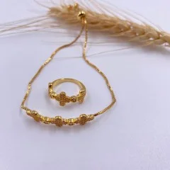 پابند و دستبند بافتنی صدفی  6542