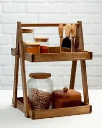 استند 2 طبقه چوبی بلوط  4000541