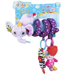 آویز مارپیچ تخت کودک جولی بی بی مدل فیل بنفش Jollybaby