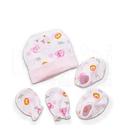 ست کلاه دستکش پاپوش شیر و خرس لاکی بی بی Lucky Baby