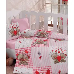 ست لحاف و ملحفه نوزادی خرس عروسکی کاتن باکس Cotton box