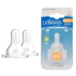 سرشیشه 2 عددی سیلیکون +6m باریک دکتر براون Dr Browns