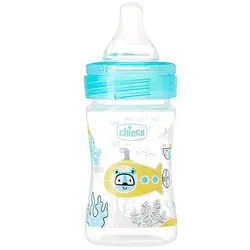 شیشه شیر Well being چیکو 150 میل آبی Chicco