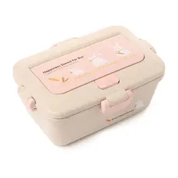 ظرف غذا کودک طرح خرگوش با قاشق و چنگال Lunch Box