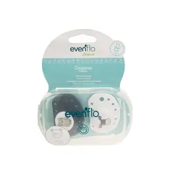 پستانک ارتودنسی دو عددی نوزاد سفید مشکی ایون فلو Evenflo