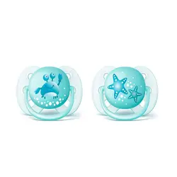 پستانک پسرانه الترا سافت فیلیپس اونت 0 تا 6 ماه طرح خرچنگ و ستاره دریایی Philips Avent