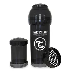 شیشه شیرضدنفخ تویست شیک 180میل مشکی Twistshake