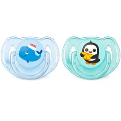 پستانک دوتایی 6-18 ماه مدل پنگوئن و وال فیلیپس اونت Philips Avent