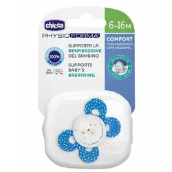 پستانک فیزیو کامفورت سیلیکانی چیکو 6تا 16 ماه طرح خرس خالدار آبی Chicco