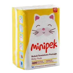پد تمیز کننده پنبه ای نوزاد 60 عددی مینی پک minipek