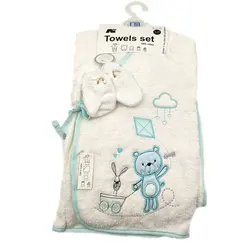 سرویس حوله تن پوش مادرکر کیمونو طرح خرس آبی MotherCare