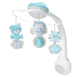چراغ خواب و آویز تخت موزیکال اینفنتینو طرح چرخ و فلک آبی Infantino