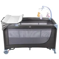 تخت و پارک نوزاد و کودک سبد دار طوسی کول بیبی Coolbaby