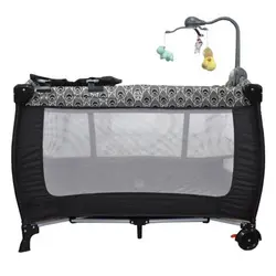 تخت و پارک نوزاد بیبی فور لایف طرح طاووس Baby4life