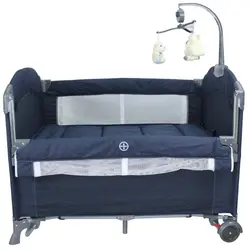 تخت و پارک نوزاد سبد دار کول بیبی سرمه ای Coolbaby
