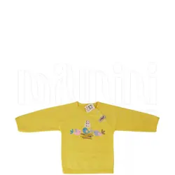 یقه گرد آستین بلند دخترانه طرح جوجه زرد تاپ لاین Topline