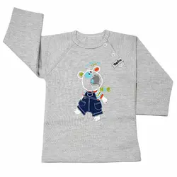 بلوز آستین بلند ملانژ نوزادی تاپ لاین طرح پاندا Topline