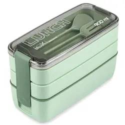 ظرف غذا 3 طبقه با قاشق و چنگال 900 میل yakada Lunch Box