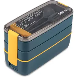 ظرف غذا 3 طبقه با قاشق و چنگال 900 میل yakada Lunch Box
