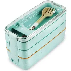 ظرف غذا 3 طبقه با قاشق و چنگال 900 میل yakada Lunch Box