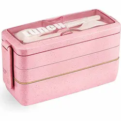 ظرف غذا 3 طبقه با قاشق و چنگال 900 میل yakada Lunch Box