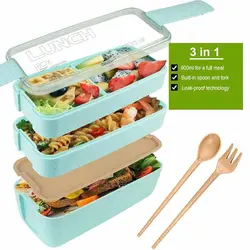 ظرف غذا 3 طبقه با قاشق و چنگال 900 میل yakada Lunch Box