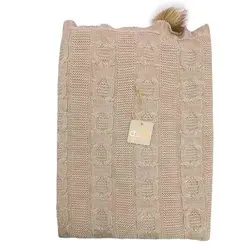 پتو بافت کلاهدار نوزادی منگوله دار Aldiana