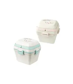ظرف غذا بامبو دو طبقه کودک با قاشق Lunch Box