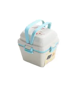 ظرف غذا بامبو دو طبقه کودک با قاشق Lunch Box