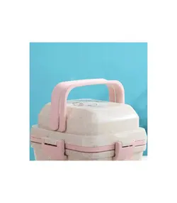 ظرف غذا بامبو دو طبقه کودک با قاشق Lunch Box