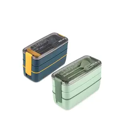 ظرف غذاخوری سه طبقه لانچ باکس با قاشق و چنگال 900 میل Lunch Box