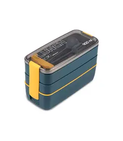 ظرف غذاخوری سه طبقه لانچ باکس با قاشق و چنگال 900 میل Lunch Box