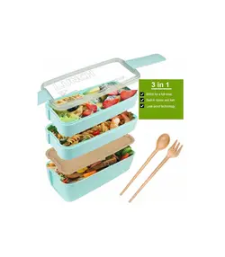 ظرف غذاخوری سه طبقه لانچ باکس با قاشق و چنگال 900 میل Lunch Box