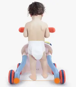 اسکوتر و واکر 5 کاره موزیکال بی بی پارتنر آبی تیره Baby Partner